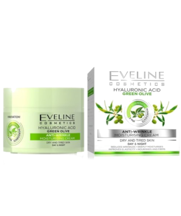 Eveline - Creme de Rosto Hyaluronic Acid Green Olive Anti Wrinke - 50ml