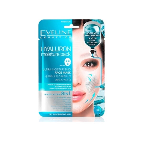 Eveline Máscara de Rosto – Hyaluron Ultra Hidratante máscara em tecido