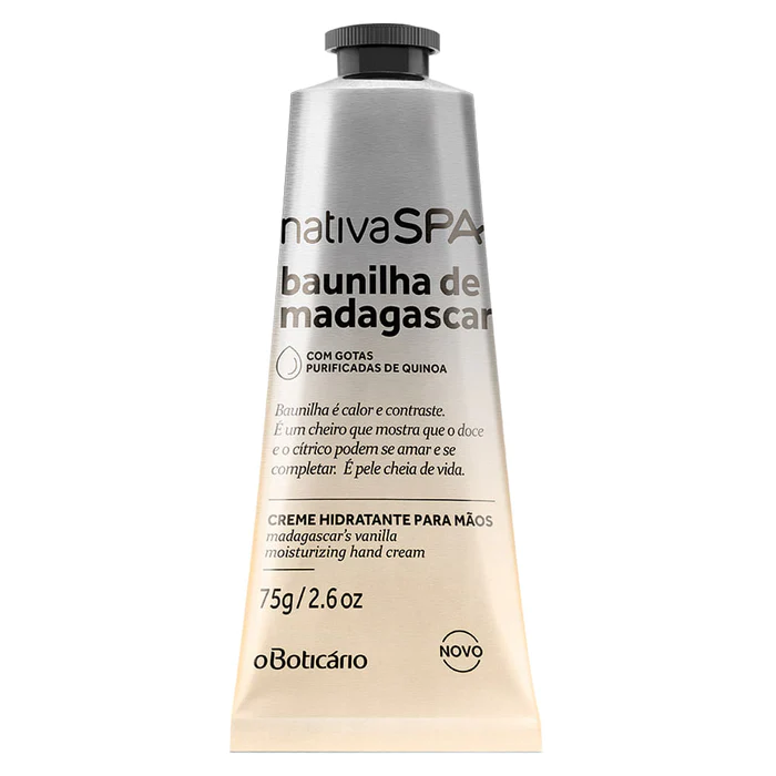 O BOTICÁRIO CREME DE MÃOS NATIVA SPA BAUNILHA DE MADAGASCAR, 75G