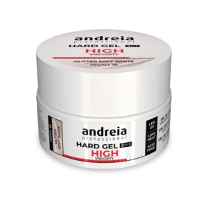 Andreia Hard Gel 2in1 – Gel Construção de Alta Viscosidade Glitter Soft White 44gr