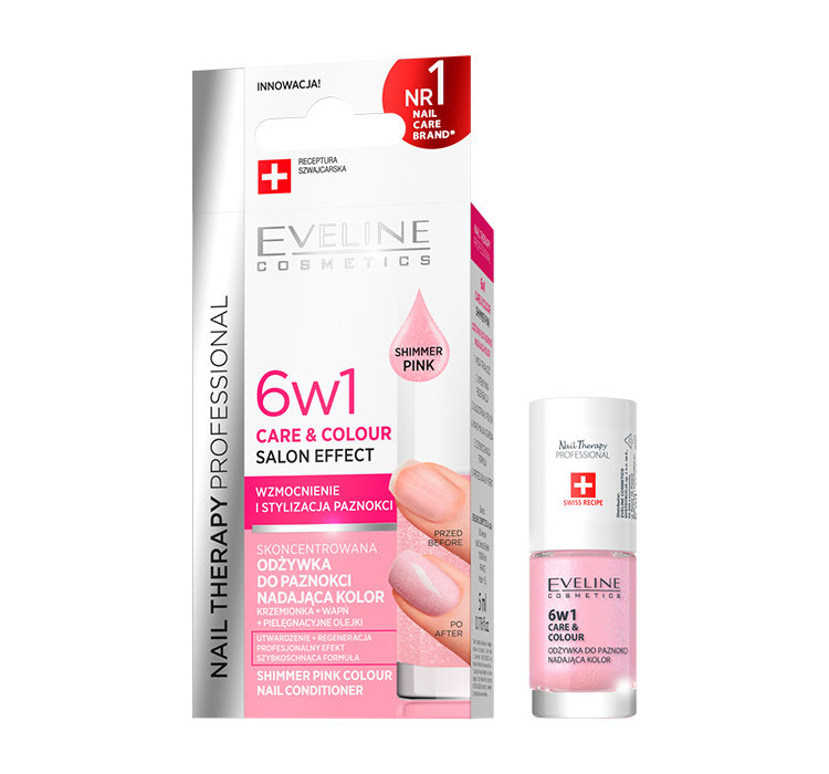 Eveline - Tratamento de Unhas – Care & Colour Shimmer Pink 5ml