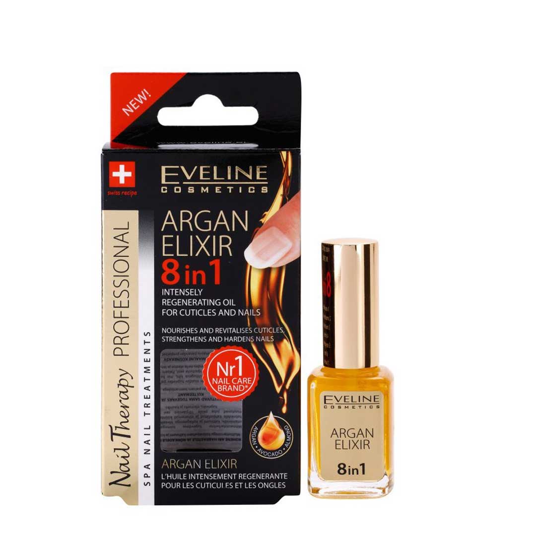 Eveline - Óleo para Cutículas – Nail Therapy 8in1 Argan Elixir 12ml
