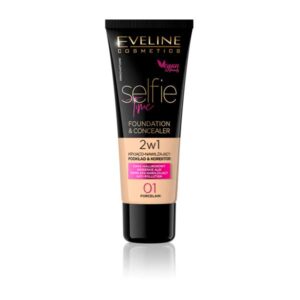 Eveline Base e Corretor – Selfie Time Foundation and Concealer Nº 01 Porcelain 30ml