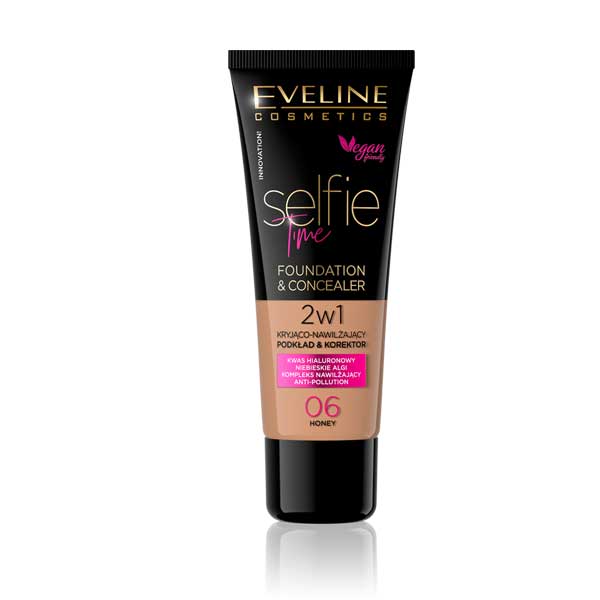 Eveline Base e Corretor – Selfie Time Foundation and Concealer Nº06 Honey 30ml