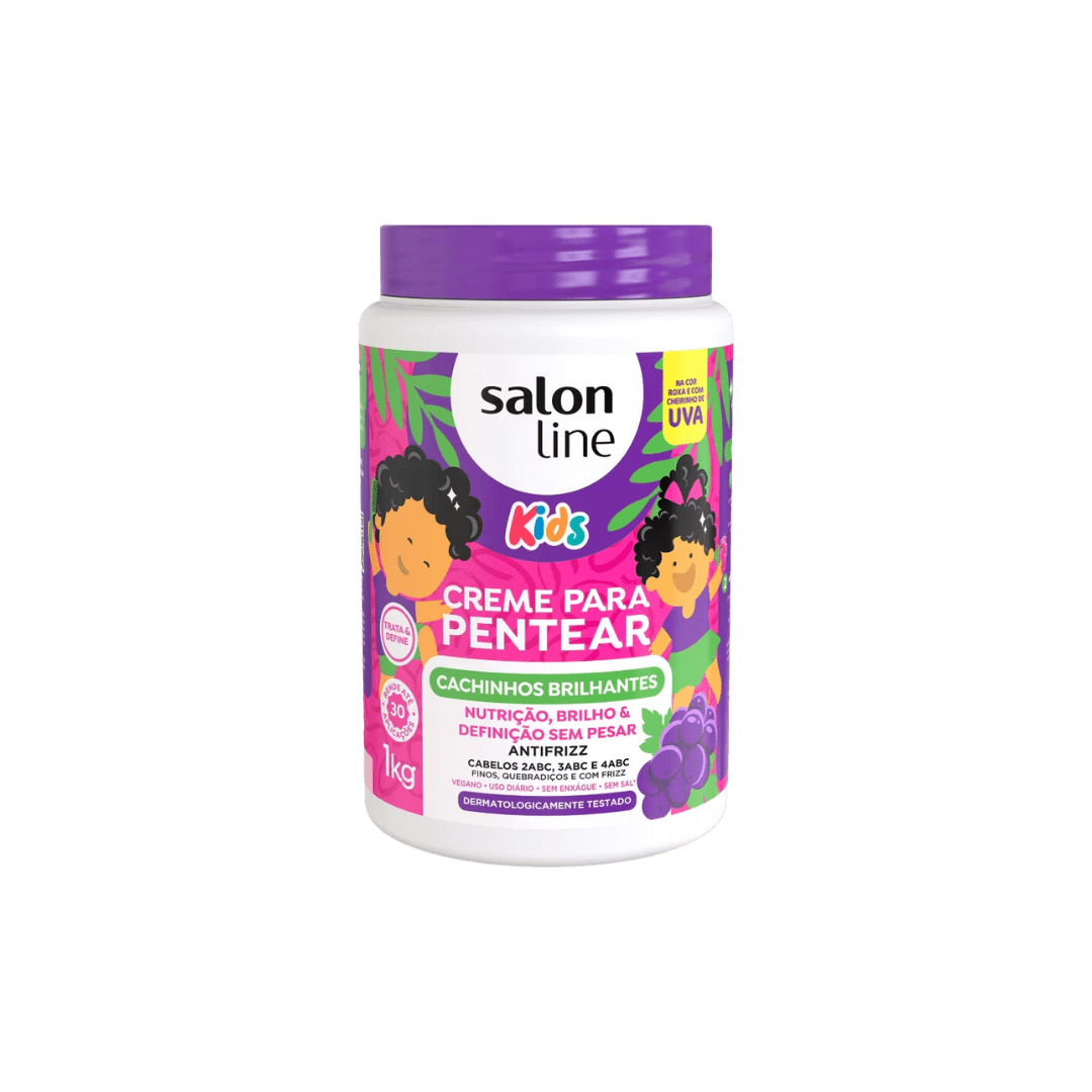 Salon Line Kids - Cachinhos Brilhantes Creme Para Pentear 1Kg