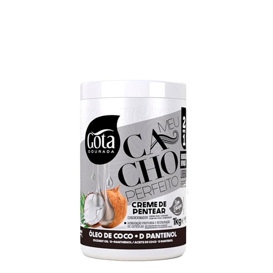 Gota Dourada Meu Cacho Perfeito Creme de Pentear Óleo de Coco D Pantenol1kg
