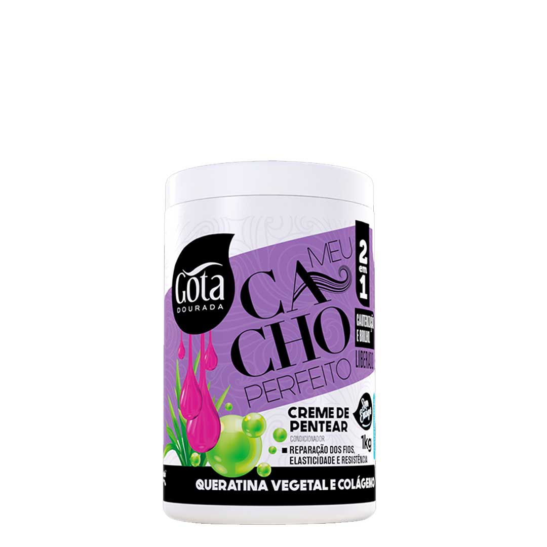 Gota Dourada Meu Cacho Perfeito Queratina Vegetal Creme de Pentear 1kg