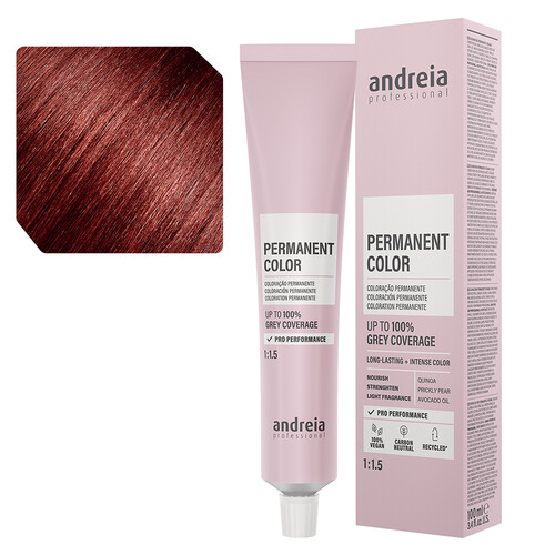 Andreia Coloração Permanente 4.56m Castanho Médio Vermelho Violeta Mogno - 100ml