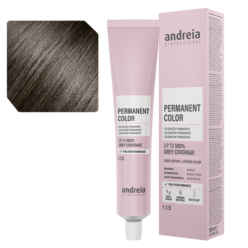 Andreia Coloração Permanente 5.02 Castanho Claro Natural Frio - 100ml
