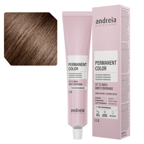 Andreia Coloração Permanente 5.03 Castanho Claro Natural Quente - 100ml