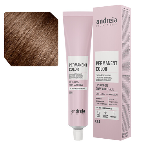 Andreia Coloração Permanente 5.34 Castanho Claro Dourado Laranja - 100ml