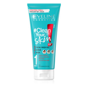 Eveline - Clean Your Skin 3 em 1 Gel de Limpeza Facial + Esfoliante + Máscara 200ml